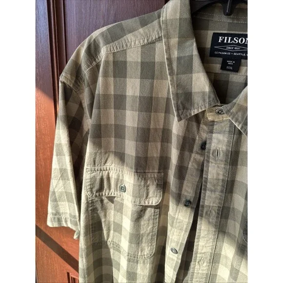New Filson Lightweight Kitsap Work Shirt Plaid Short Sleeve 3X - Picture 3 of 8